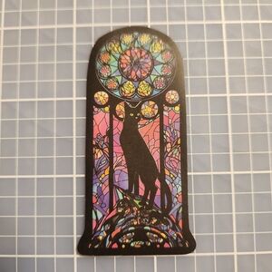 10/$10 Sticker Stained Glass Black Cat Theme Wicca Witchy Goth